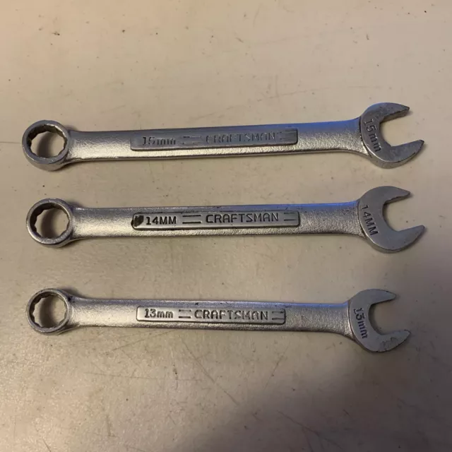 Craftsman  Lot Of 3 Combination Wrenches (13mm, 14mm, 15mm)   VV Series