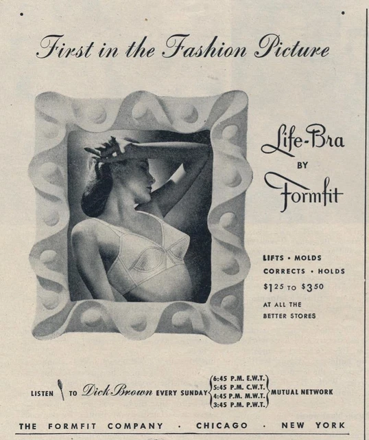 Magazine Ad - 1945 - Formfit Bra's - World War 2  - Life-Bra (#2)