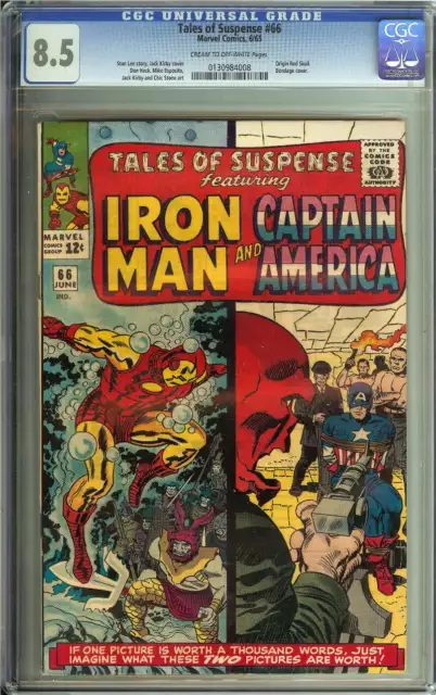 Tales Of Suspense #66 Cgc 8.5 Cr/Ow Pages // Origin Of Red Skull 1965