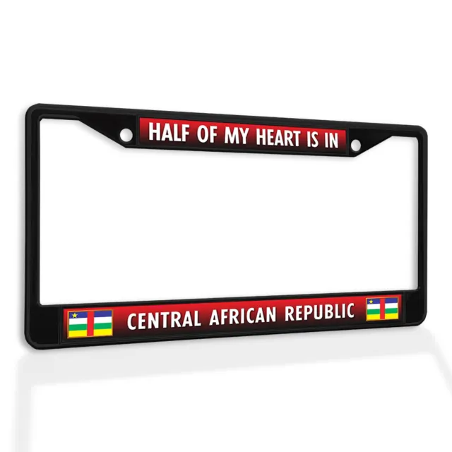 License Plate Frame Vinyl Insert Half of My Heart Is in Central African Republic