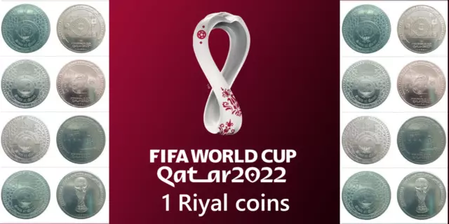 Qatar coins 1 Riyal 2022 FIFA world cup Football Mascot Lusail Emblem Trophy UNC