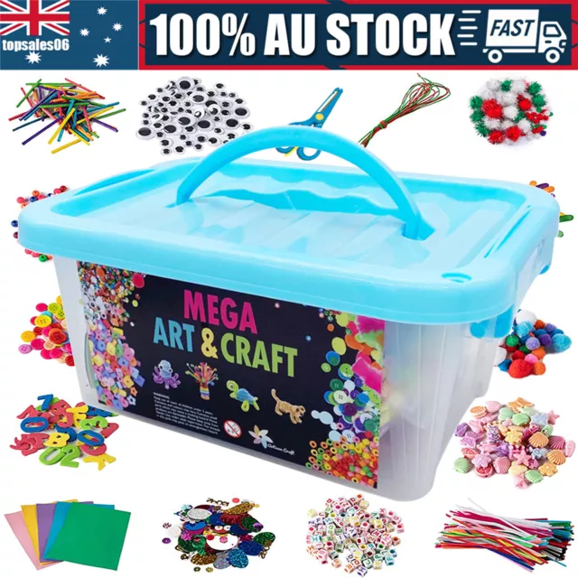 Kids Handmade DIY Arts and Crafts Supplies Kit 2000+ Piece Activity Material Set