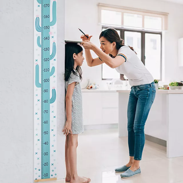 Regla de pared colgante para tabla de crecimiento para niños bebé (cactus verde)