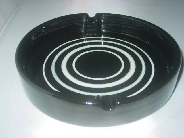 Italy Ashtray 9" Circle Ceramic Pottery Mid Century Modern Pop Art Retro Mod