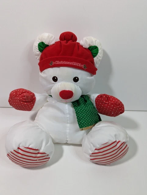 Vintage Fisher Price 1993 Christmas Puffalump Bear Doll Plush Doll Figure 8141