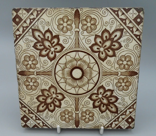 ANTIQUE MINTONS TILE ~ 6 x 6 INCHES
