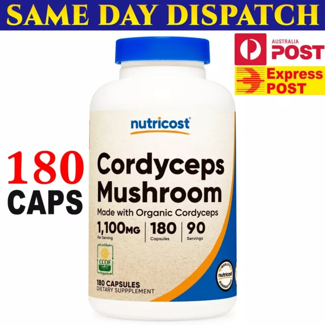Nutricost Cordyceps Mushroom Capsules 1100mg 180 capsules Premium Quality !!