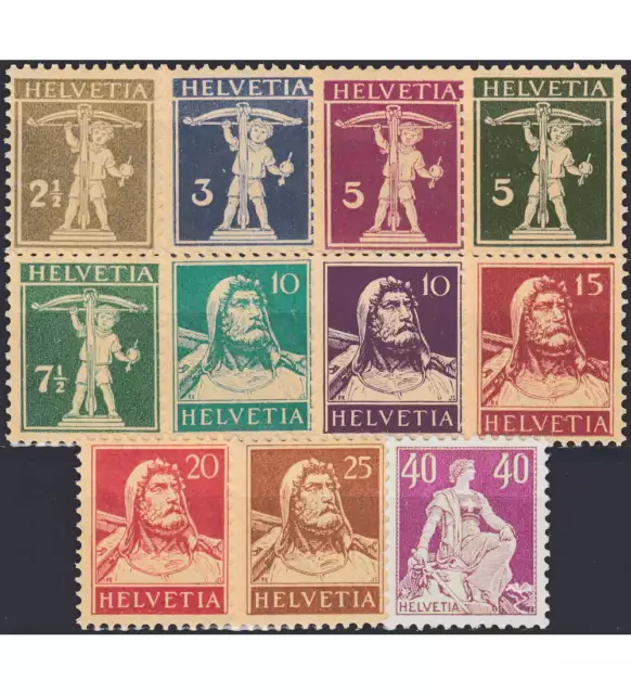 Schweiz Nr. 198-208 postfrisch ** / gestempelt  Freimarken 1924/1933