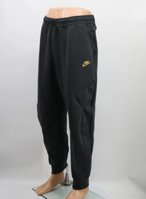 Nike Sportswear Tech Fleece Joggers Mens Dark Smoke Grey Gold Dv0538-074 Rrp £90