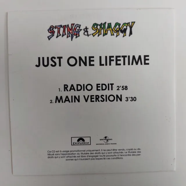 Sting & Shaggy : Juste One Lifetime (Radio Mix) ♦ Rare French Cd Promo ♦ 2