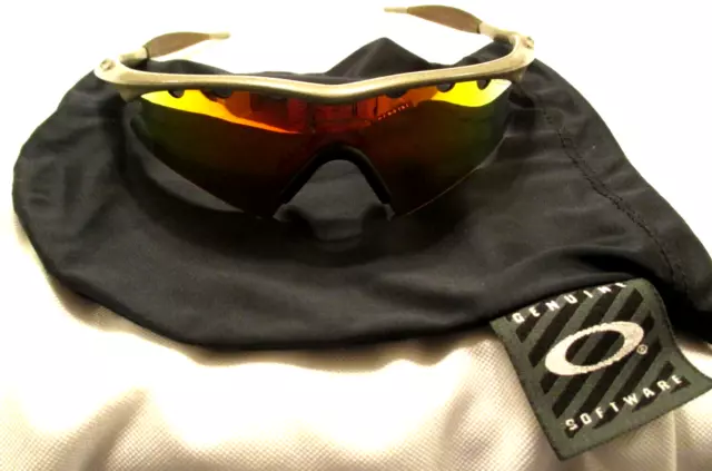 Oakley M Frame Pro Metallic Sand W Fire Iridium Sweep No Hinge Used Sunglasses