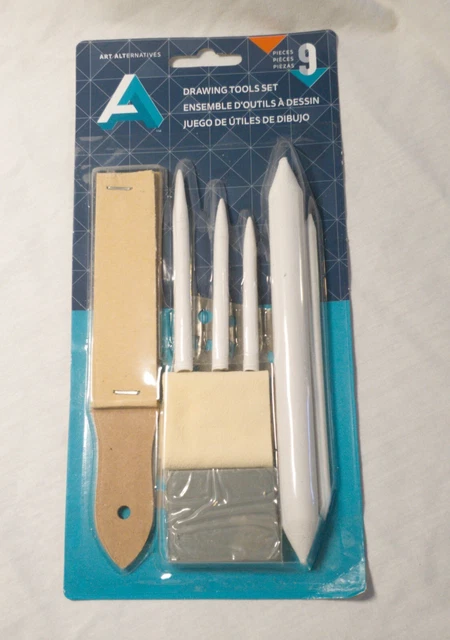 Juego de accesorios de dibujo de alternativas de arte - mezcla con borrador de gamuza de papel de lija