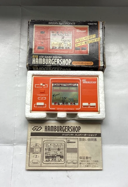 VINTAGE 1982 RARE GD BANDAI - HAMBURGERSHOP - LCD GAME (Very Good