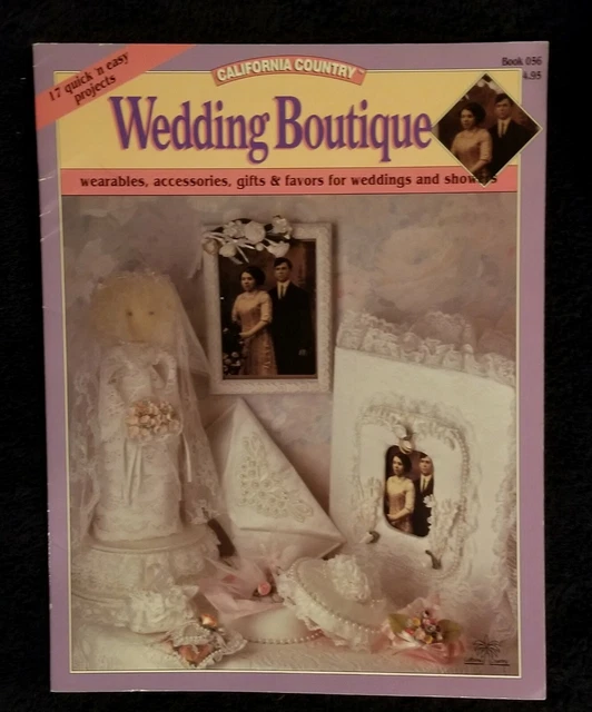 Folleto artesanal boutique de boda de campo de California 1992 de colección 056