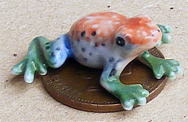 Multi Coloured Ceramic Frog Tumdee 1:12 Scale Dolls House Garden Pet Ornament N