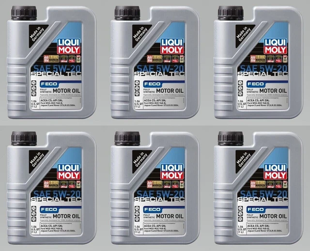 LIQUI MOLY SPECIAL Tec F ECO SAE 5W-20 Fully Synthetic Oil Set of 6 1 ...