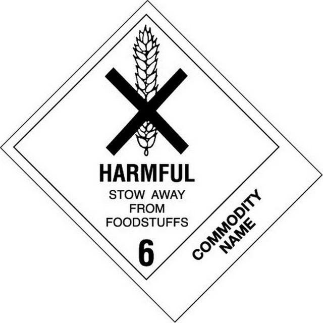 4" x 4-3/4" Harmful Stow Away from Foodstuffs - Blank Tab Labels (500 per Roll)
