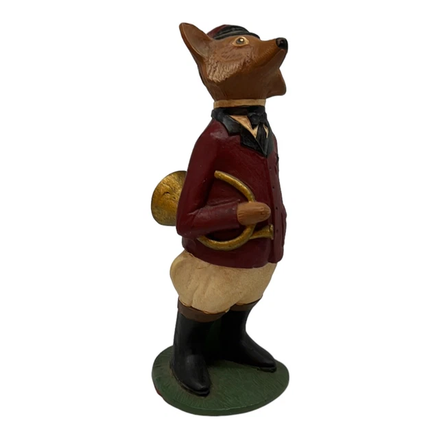 Fox Figure Huntsman Attire with Fox Hunting Horn Signed Melinda  Simpson 91