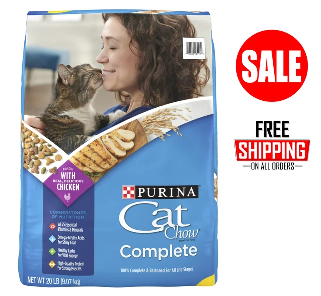 20 LB BAG. Purina Cat Chow Complete Dry Cat Food, Whole Grain