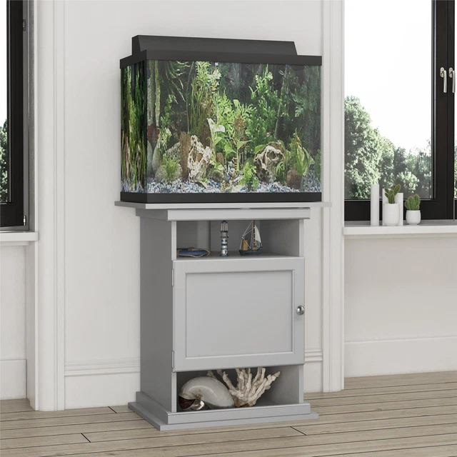10/20 Gallon Aquarium Stand with Storage Shelf Cabinet Fish Tank Stand Dove Gray