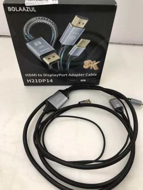 BolAAzuL 8K HDMI 2.1 auf Displayport 1.4 Kabel 2M– HDMI auf DP Kabel 8K/30Hz