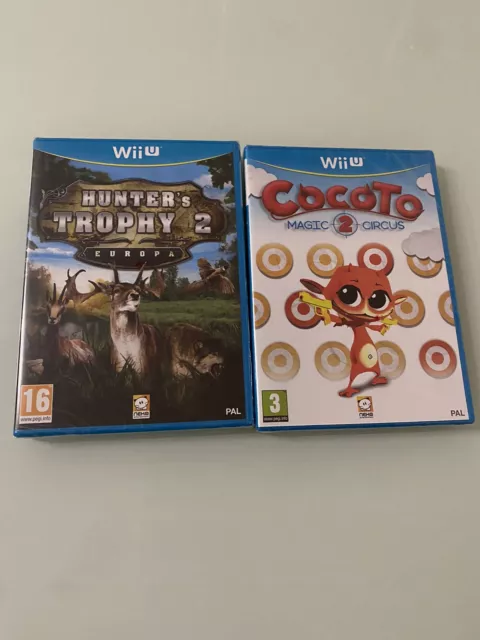 lot 2 jeux neuf blister nintendo wii u hunter trophy 2 cocoto magic circus