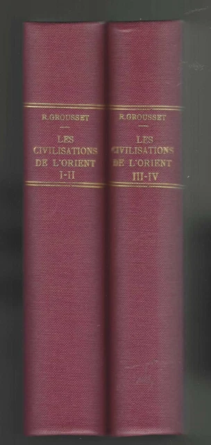 Les Civilisations de l'Orient vtg 4 Tomes in 2 book RENE GROUSSET French 1929 30
