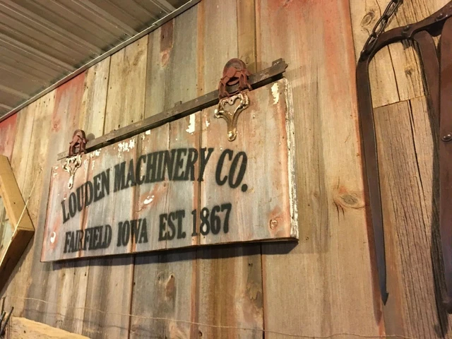 barn wood sign /  antique barn door roller louden sign/ rustic man cave sign 6