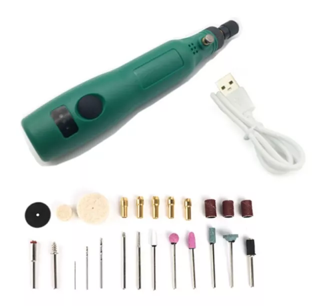 Mini Cordless Rotary Tool Kit USB Charging and 3-Speed Mini Nail Drill Pen