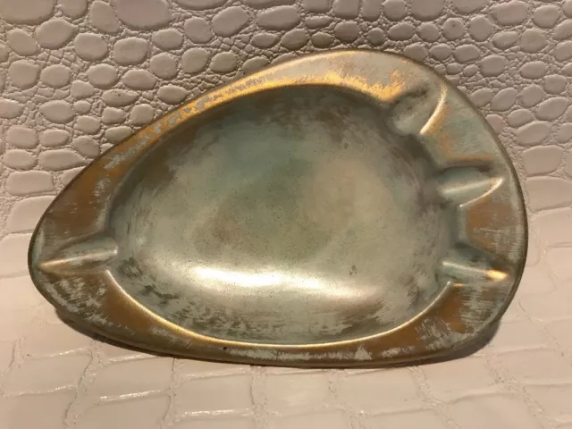 Vintage Mid Century Modern Stangl Pottery Antique Gold Ashtray 1960's Trenton NJ