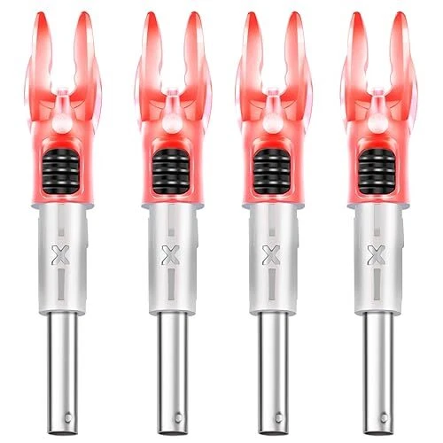 X Lighted Nocks for Arrows .204”/.233”/.244”/.246” with ON/Off Switch 4-Pack ...