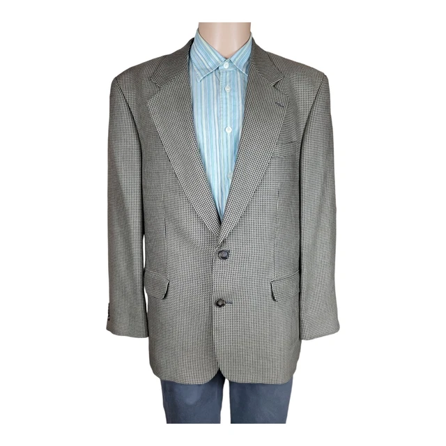 Bachrach Men Blazer Sz 42 R Silk Wool Notch Three Button Single Breast
