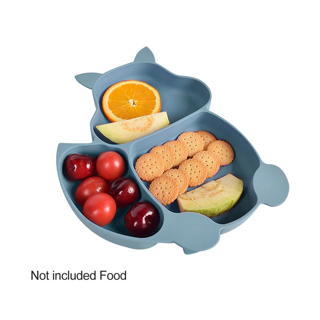 Kitchen Baby Feeding Silicone Fruit Tableware Spoon Fork Set Home Dining Plate