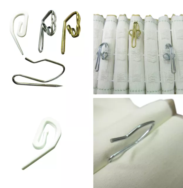 Curtain hooks for pleating tape and pinch French Tridis pleat STRONG sewing sew