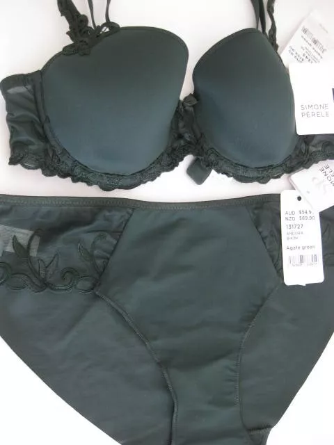 SIMONE PERELE Andora 3D Contour 14B / 36B Bra Sz 3 Bikini Agate Green Rrp $175