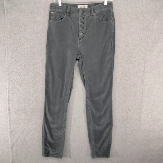 We The Free Corduroy Pants Wmns Sz 29 x  26 Cotton Blend Stretch Gray Relaxed