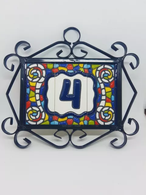 7.5 x 3.4 cm Hand-painted Ceramic Spanish Church Number Letter House Tiles