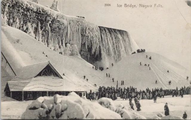 Ice Bridge Niagara Falls Ontario ON Postcard H59