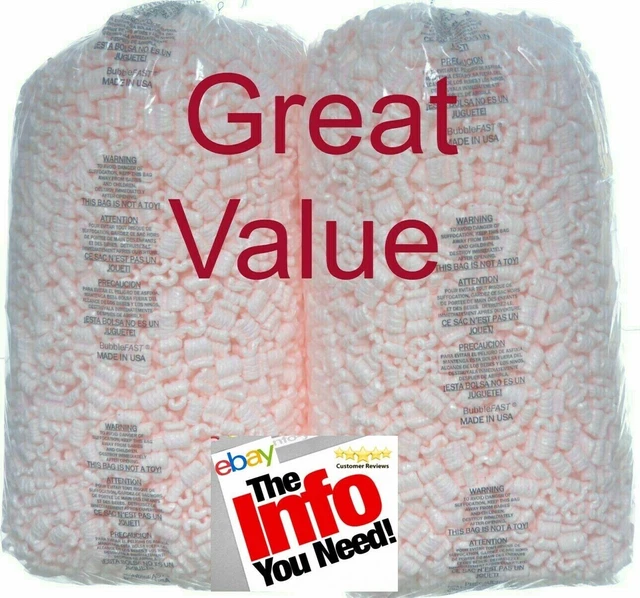 Packing Peanuts 7 Cu Ft Lot [(2) 3.5 Cu Ft] Bags Pink anti Static