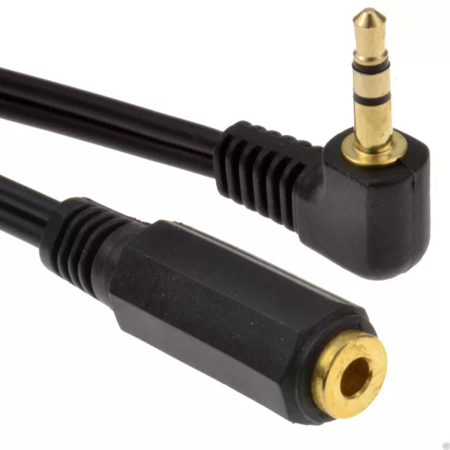 2m 3.5mm Right Angle Stereo Jack to Socket Headphone Extension Cable [006479]