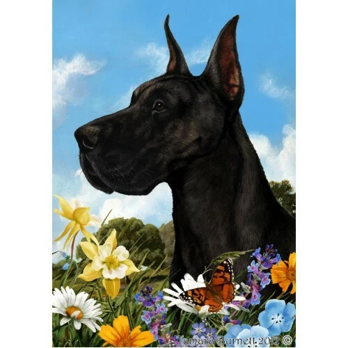 Summer House Flag - Black Great Dane 18150