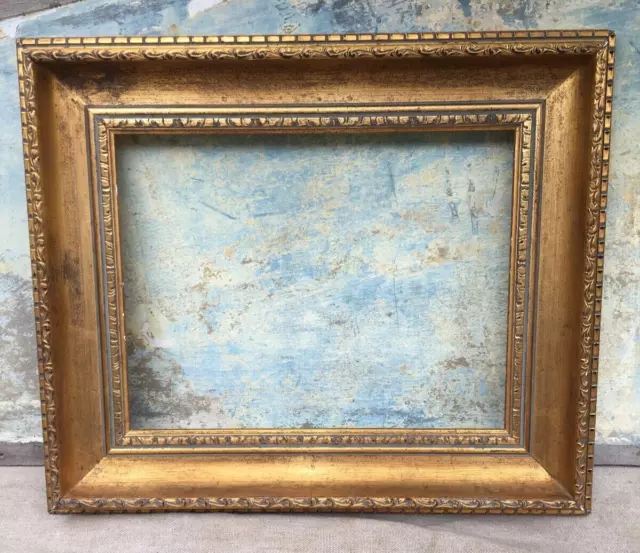 Antique/Vintage Aged Gilt Wood Deep Gesso Decoration Rebate Picture Frame