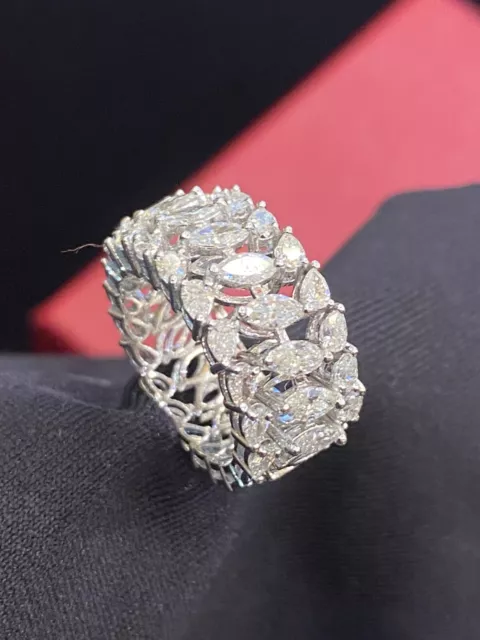 Sbalorditivo 1,96 Cts Marquise Pera Forma Diamanti Nozze Band Anello In 14K Oro