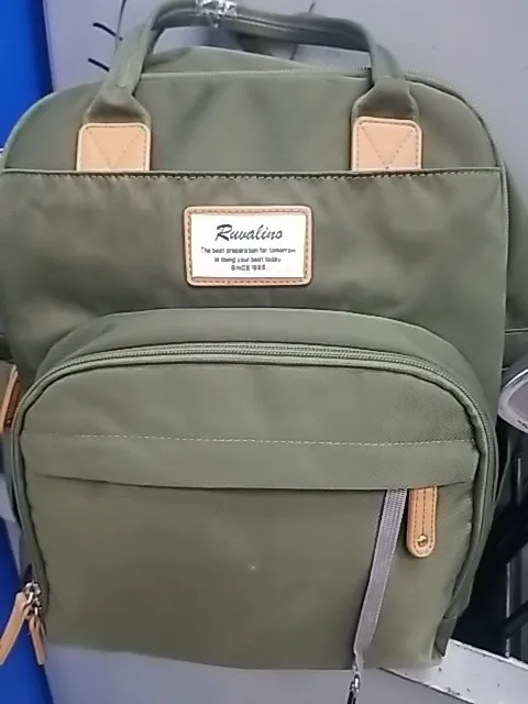 Ruvalino Backpack Diaper Bag 18x14x9 Adjustable Straps Olive Green-FREE SHIP🇺🇲