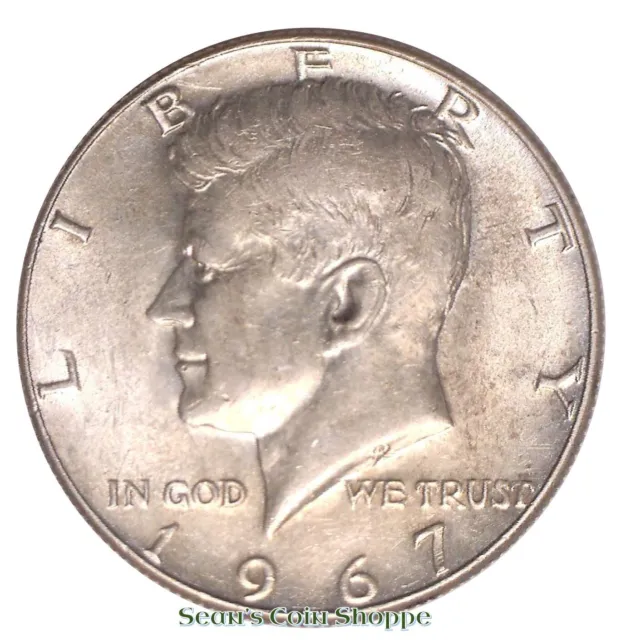 1967 Kennedy Half Dollar 50C About Uncirculated AU 40% Silver .40 Ships Free!