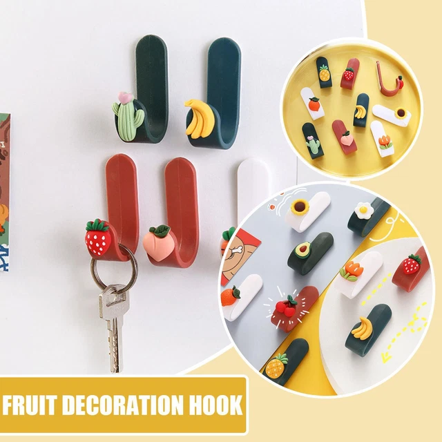 Ganchos con forma de fruta de dibujos animados ganchos sin punzones organizadores AH L8O9