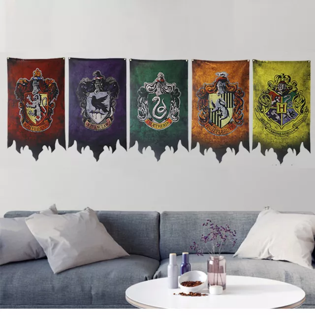 50x30cm Harry Potter House Banner Flag Gryffindor Slytherin Ravenclaw Hufflepuff