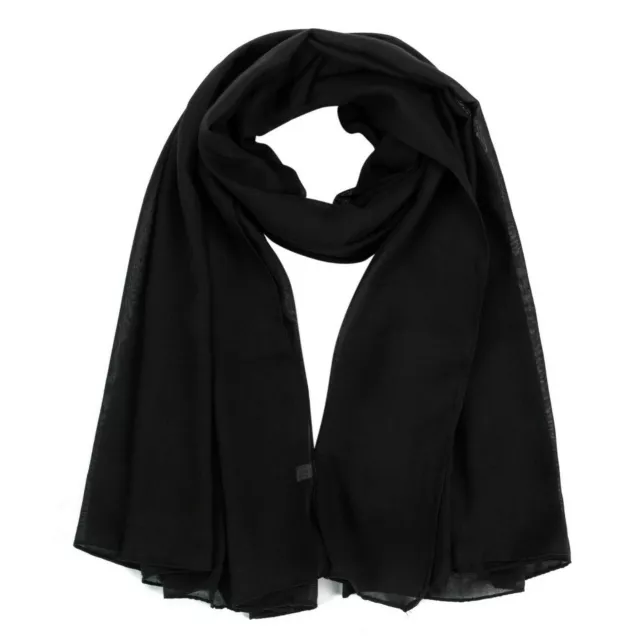 Women's Cotton Scarves Ladies Light Soft Fashion Scarf Neck Solid Wrap Shawl