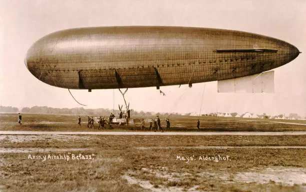The Army Airship Beta Ii At Aldershot During Wwi Aviation History Old Photo
