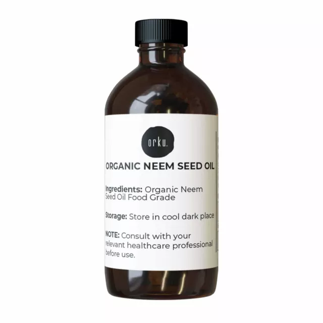 Orku 100ml Organic Neem Seed Oil Debitterised Cold Pressed Azadirachtin Indica